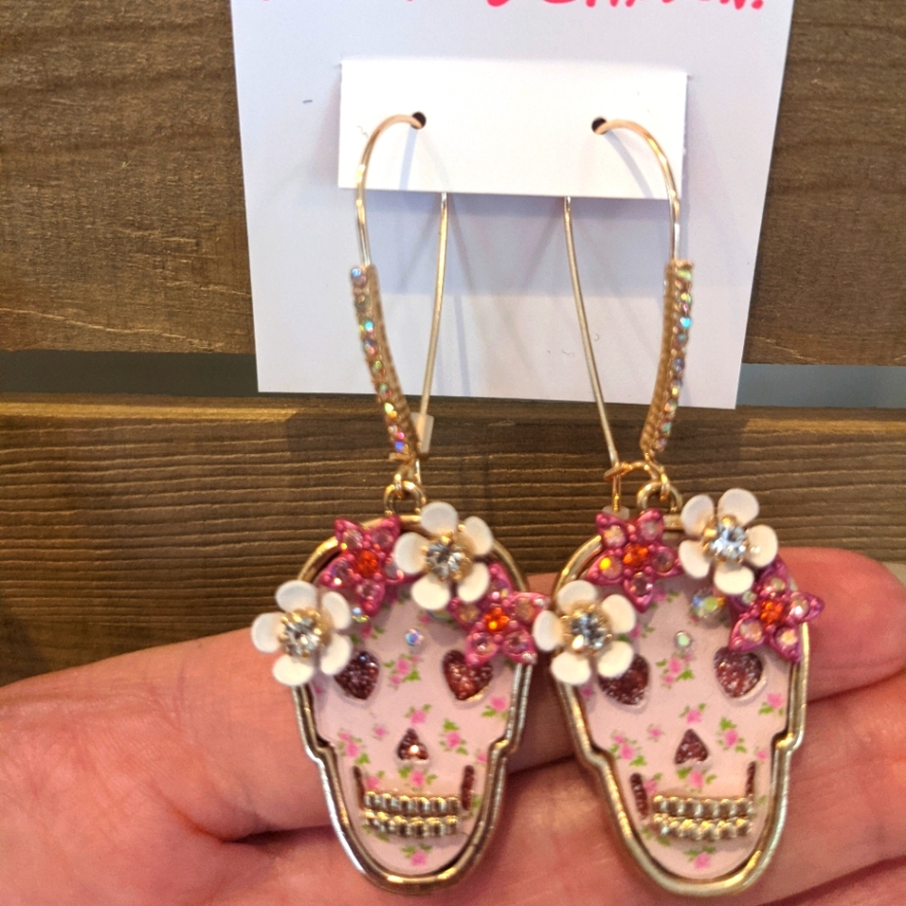 Betsey Johnson sugar skull earrings